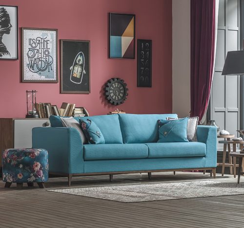 mavi modern koltuk takımı