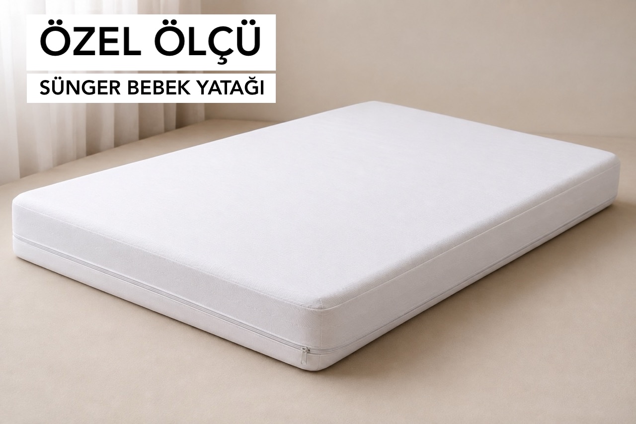 Özel ölçü bebek sünger yatağı