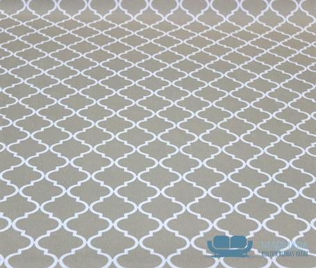 Bej Üzeri Beyaz Moroccan Desenli Koltuk Kumaşı - Görsel 6