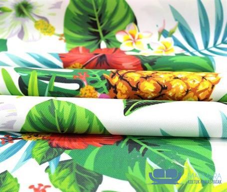 Beyaz Ananas Desenli Döşemelik Kumaş - Görsel 6