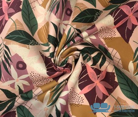 Çiçek Desenli Soft Boho Perdelik Kumaş