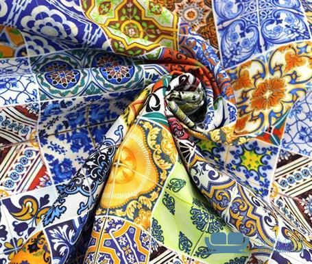 Fayans Desenli Patchwork Kumaş - Görsel 6