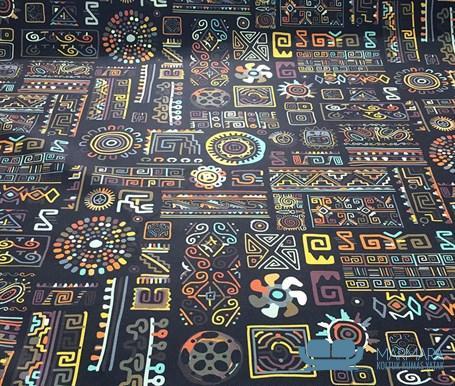 Geometrik Etnik Desenli Perde Kumaşı - Görsel 5