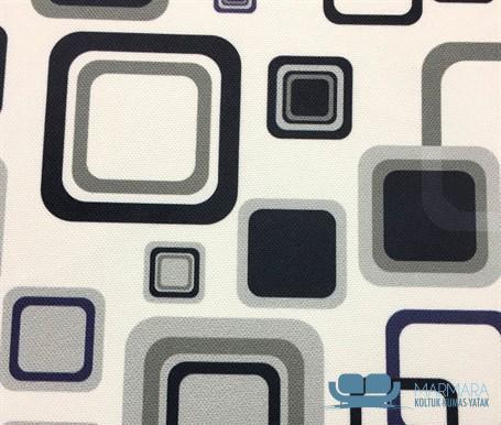 Geometrik Kareler Desenli Perde Kumaşı - Görsel 4