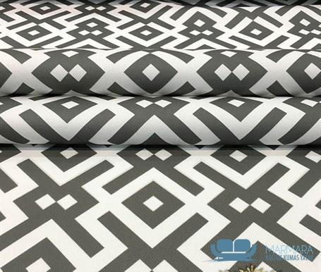 Gri Geometrik Koltuk Döşeme Kumaşı - Görsel 6
