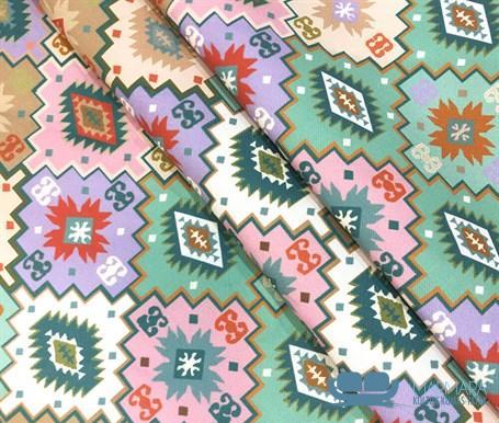 Kilim Desenli Çok Renkli Döşeme Kumaşı - Görsel 5