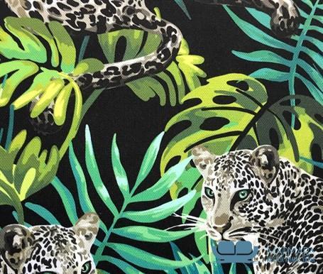 Tropikal Leopar Desenli Koltuk Döşeme Kumaşı - Görsel 8