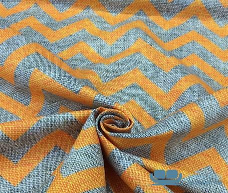 Turuncu Zigzag Desenli Perdelik Kumaş - Görsel 5