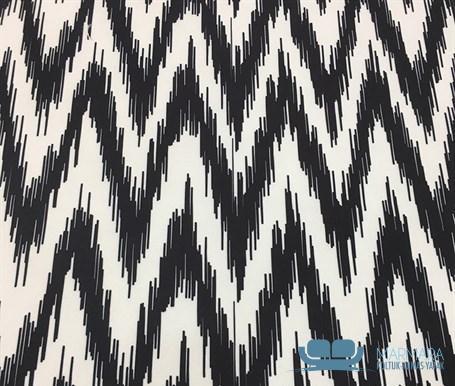 Zigzag Model İkat Siyah Beyaz Döşemelik Kumaş - Görsel 3