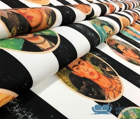 Frida Kahlo Desenli Döşemelik Kumaş - Görsel 3