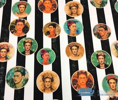 Frida Kahlo Desenli Döşemelik Kumaş - Görsel 4
