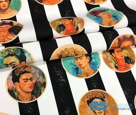 Frida Kahlo Desenli Döşemelik Kumaş - Görsel 5