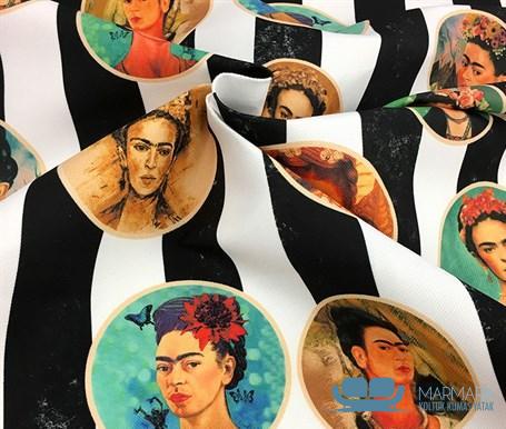 Frida Kahlo Desenli Döşemelik Kumaş - Görsel 6