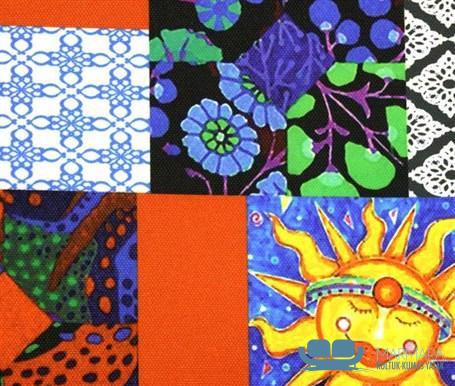 Güneş Desenli Çok Renkli Perde Kumaşı - Görsel 4