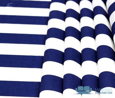 Lacivert Beyaz Şeritli Koltuk Kumaşı - Görsel 8