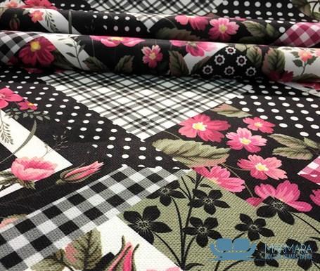 Pötikareli Patchwork Desenli Koltuk Kaplama Kumaşı - Görsel 11