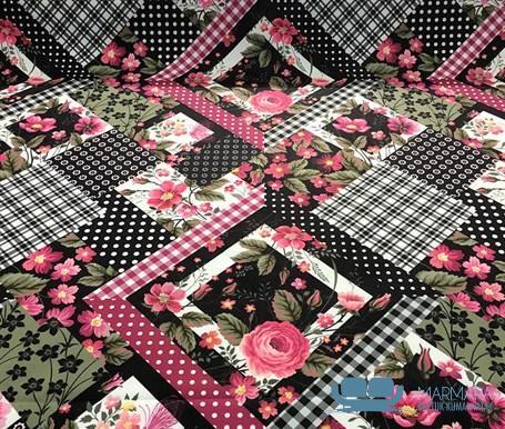 Pötikareli Patchwork Desenli Koltuk Kaplama Kumaşı - Görsel 4