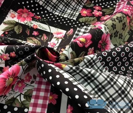 Pötikareli Patchwork Desenli Koltuk Kaplama Kumaşı - Görsel 5
