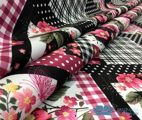 Pötikareli Patchwork Desenli Koltuk Kaplama Kumaşı - Görsel 10