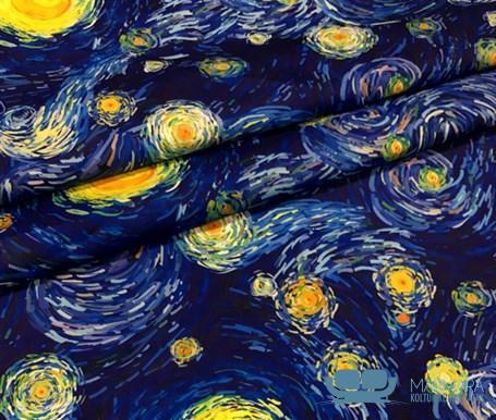 Yıldızlı Gece Desenli Döşemelik Kumaş - Görsel 3