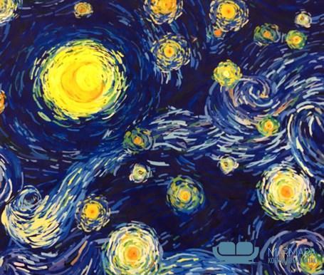 Yıldızlı Gece Desenli Döşemelik Kumaş - Görsel 5
