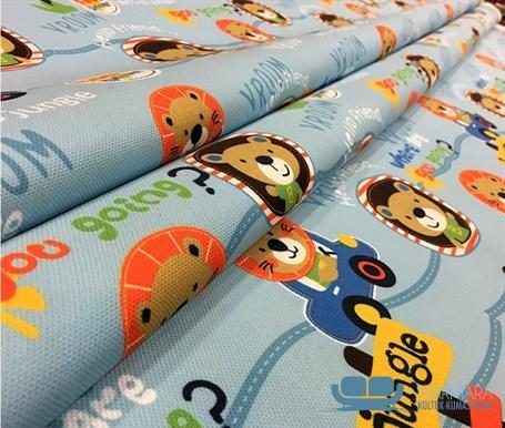 Aslan Temalı Çocuk Perdelik Kumaş - Görsel 6