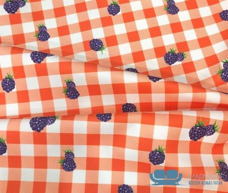 Böğürtlen Desenli Pötikareli Koltuk Kumaşı - Görsel 4