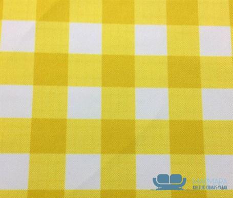 Canlı Sarı Ekoseli Döşeme Kumaşı - Görsel 11