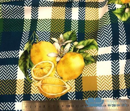 Ekoseli Limon Desenli Döşeme Kumaşı - Görsel 2