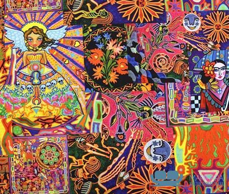 Frida Kahlo Desenli Koltuk Kaplama Kumaşı - Görsel 4