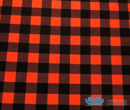 Kırmızı Siyah Pötikare Model Döşemelik Kumaş - Görsel 4