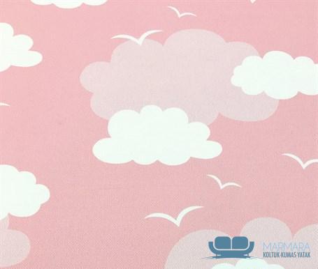 Pembe Bulut Desenli Koltuk Döşeme Kumaşı - Görsel 4