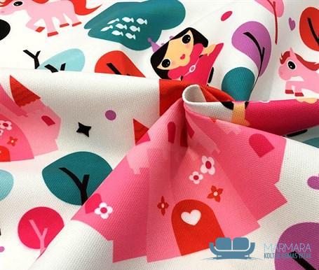 Pembe Prenses Şato Desenli Perdelik Kumaş - Görsel 7