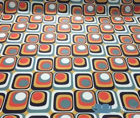 Retro Geometrik Desen Koltuk Kumaşı - Görsel 4