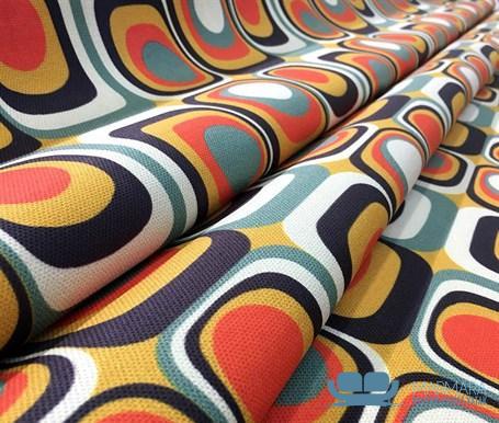 Retro Geometrik Desen Koltuk Kumaşı - Görsel 8