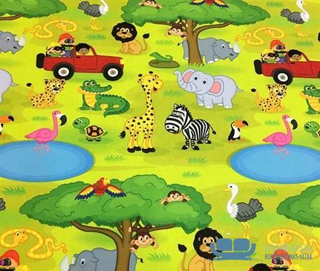 Yeşil Doğa Temalı Çocuk Döşeme Kumaşı - Görsel 6
