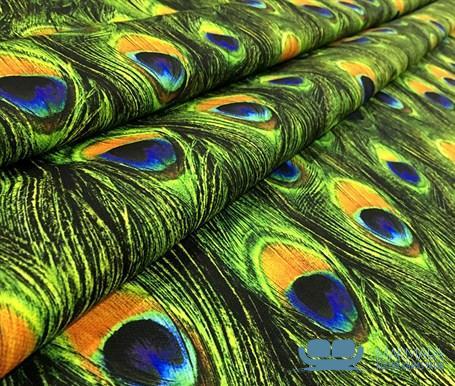 Yeşil Tavus Kuşu Tüyü Desenli Koltuk Kumaşı - Görsel 8