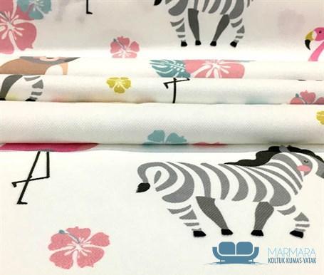 Zebra Flamingo Desenli Döşemelik Kumaş - Görsel 5