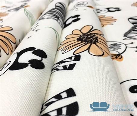 Zebra Panda Desenli Modern Bebek Perdelik Kumaş - Görsel 6