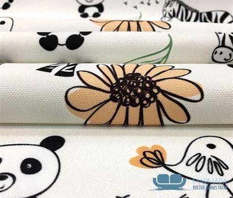 Zebra Panda Desenli Modern Bebek Perdelik Kumaş - Görsel 7