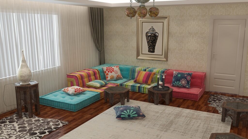 Mahjong Style Sofa (El İşi Mahjong Tarzı Koltuk ve Minder Takımı)