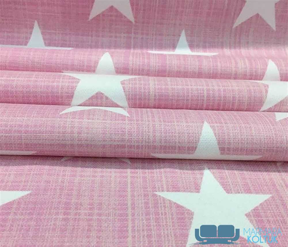 keten-efektli-yildiz-desenli-pembe-mikrofiber-kumas-modern-tasarim