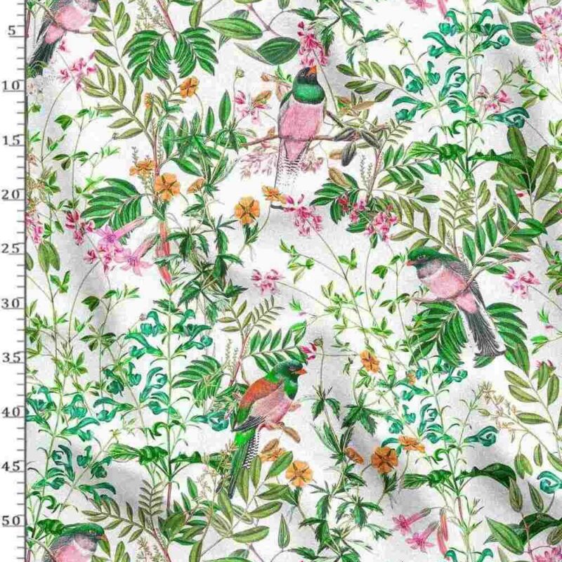 kuslar-ve-yaprak-dallari-tasarimli-ikat-kumas-modeli
