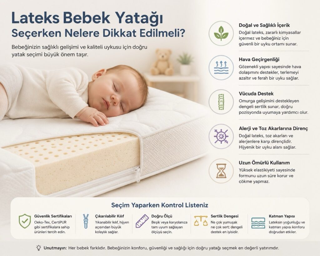 lateks bebek yatagi alirken nelere dikkat etmeliyiz